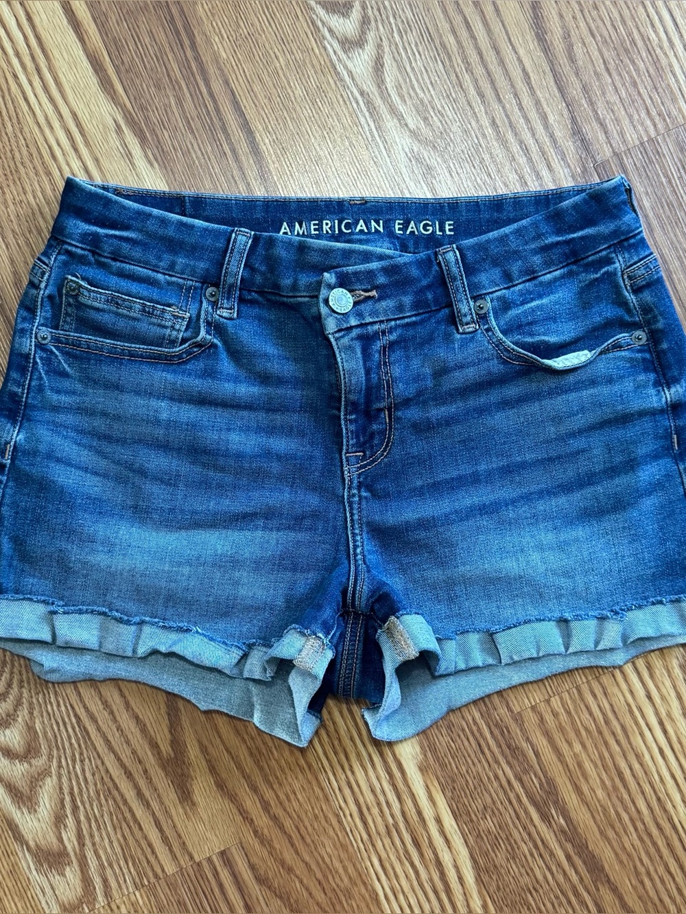 American Eagle Curvy High-Rise Shortie Jean Shorts